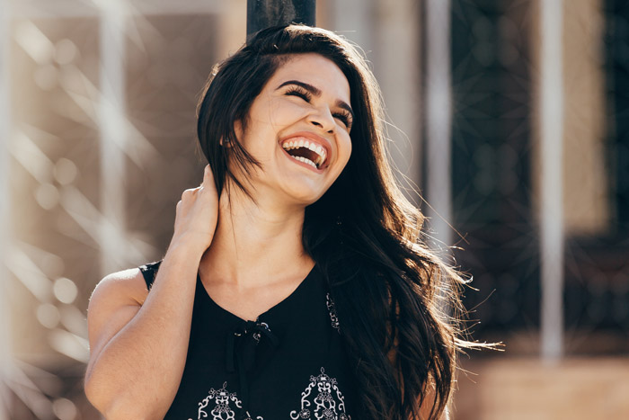 young woman laughing